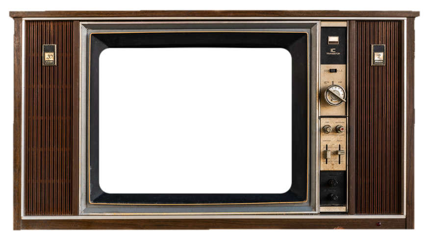 A vintage wood-console television